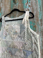 Upcycled "Cottage Flowers" Vintage Quilted Pillowcase Tank: Women's Medium