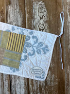 Upcycled "Crystal" Vintage Blue and White Quilt Apron: Adult - Tool