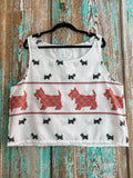 Upcycled "Scotty" Vintage Pillowcase Tank: Women's XL