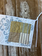 Upcycled "Robin" Vintage Blue and White Quilt Apron: Adult- Tool