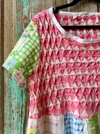 Upcycled "April Showers" Vintage Floral Sheet & Bedspread Dress: Women's Small