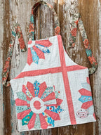 Upcycled "Madeline" Vintage Pink Dresden Plate Quilt Apron: Kids