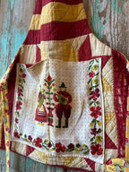Upcycled "Harriet" Vintage Red and Yellow Quilt Apron: Kids
