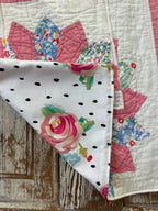 Upcycled "Madeline" Vintage Pink Dresden Plate Quilt Apron: Kids