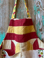 Upcycled "Harriet" Vintage Red and Yellow Quilt Apron: Kids