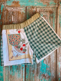 Upcycled "Kitchen Table" Vintage Tablecloth Shorts with Pocket: Women's 2XL