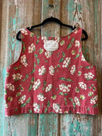 Upcycled "Strawberry Fields" Vintage Tablecloth Tank: Women's Large