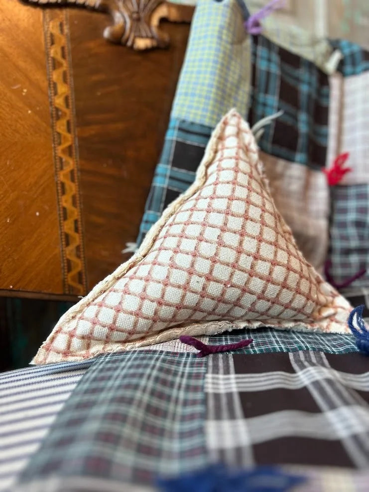 Upcycled 1960s Kansas State College Pennant on Mini Quilt Pillow