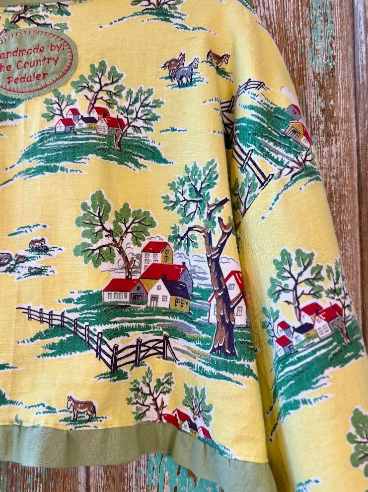 Upcycled Vintage "Country Home" Cropped Tie-Front Jacket: Women's Large