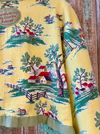 Upcycled Vintage "Country Home" Cropped Tie-Front Jacket: Women's Large