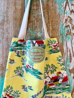 Upcycled "Country Home" Vintage Cotton Tote