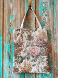 Upcycled Vintage Floral Tapestry Tote
