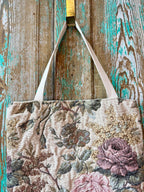 Upcycled Vintage Floral Tapestry Tote