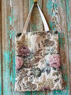 Upcycled Vintage Floral Tapestry Tote