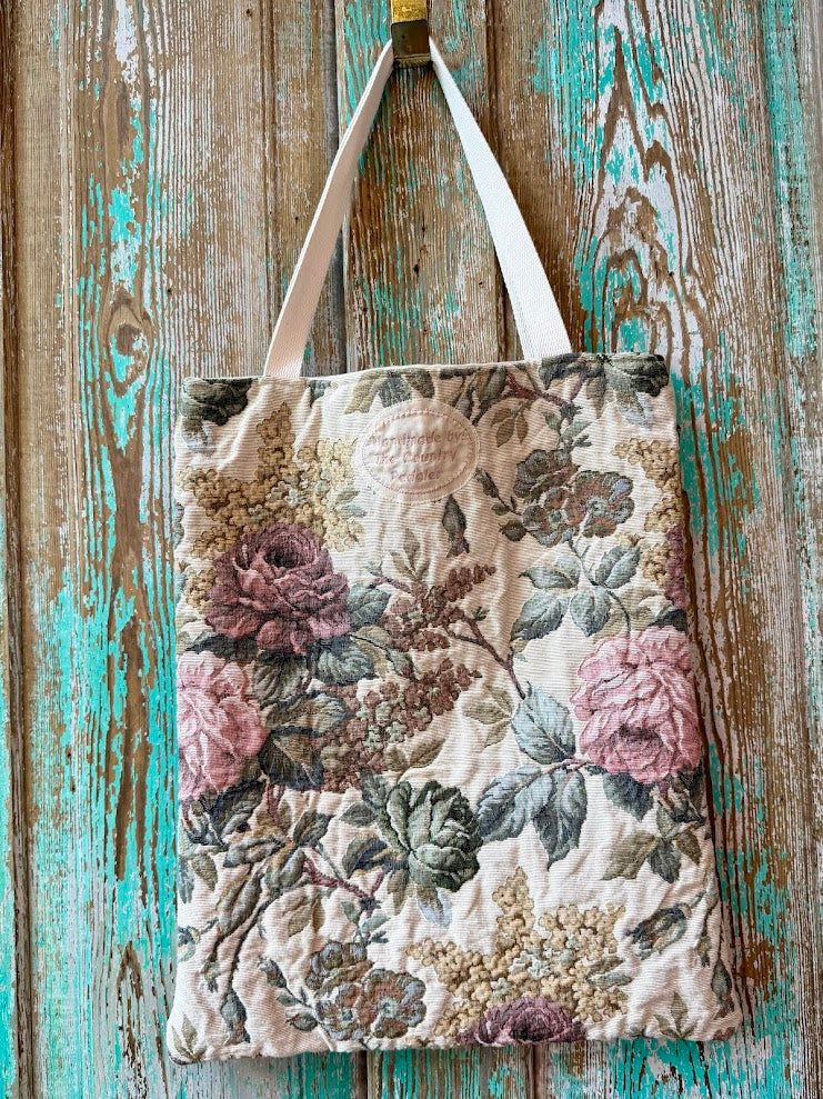 Upcycled Vintage Floral Tapestry Tote