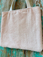 Upcycled Small Vintage Dusty Pink Towel Tote