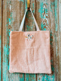 Upcycled Vintage Dusty Pink Towel Tote