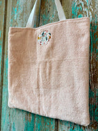 Upcycled Vintage Dusty Pink Towel Tote