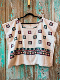 Upcycled Vintage Towel Poncho Tank: Women's XL/XXL