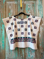 Upcycled Vintage Towel Poncho Tank: Women's XL/XXL