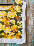Upcycled Vintage Yellow Floral Towel Poncho Tank: Women's M/L