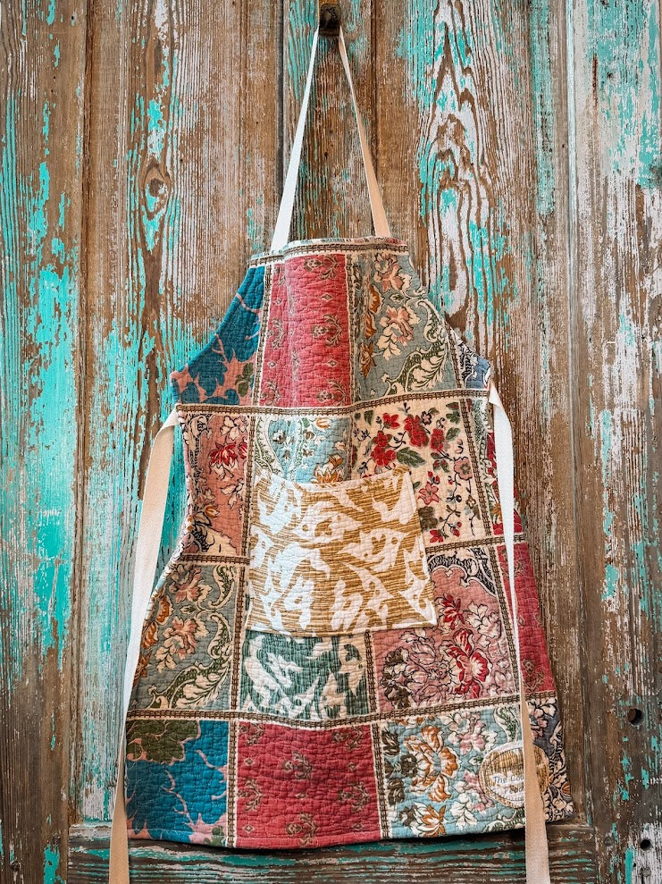 Upcycled "Boho" Quilt Apron: Adult Full