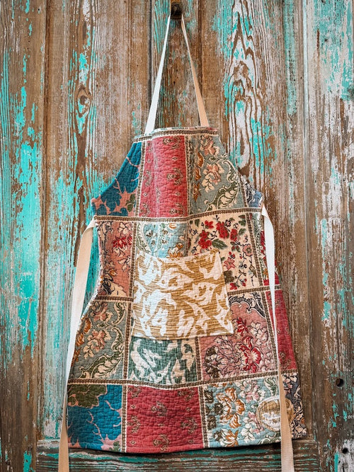 Upcycled "Boho" Quilt Apron: Adult Full
