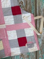 Upcycled Vintage Red Patchwork Quilt Apron: Kids