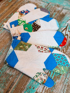 Upcycled Quilt Oven Mitt: "Tumbling Blocks"