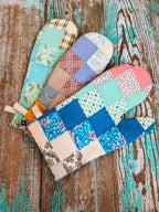 Upcycled Quilt Oven Mitt: "Around the World"