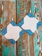 Upcycled Quilt Pot Holder: Blue Friendship Star