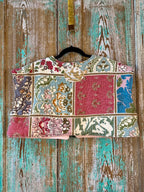 Upcycled "Boho" Cropped Quilt Tie-Front Vest: Women's Small
