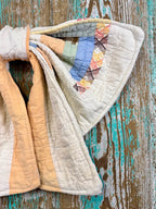 Upcycled Vintage "Orange Cream #1" Quilt Bow: 20"