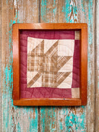 Upcycled Vintage Maple Leaf Framed Quilt #1: 18" x 20"