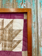 Upcycled Vintage Maple Leaf Framed Quilt #1: 18" x 20"