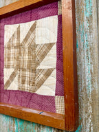 Upcycled Vintage Maple Leaf Framed Quilt #1: 18" x 20"