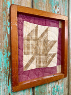 Upcycled Vintage Maple Leaf Framed Quilt #1: 18" x 20"