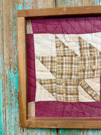 Upcycled Vintage Maple Leaf Framed Quilt #2: 18" x 20"