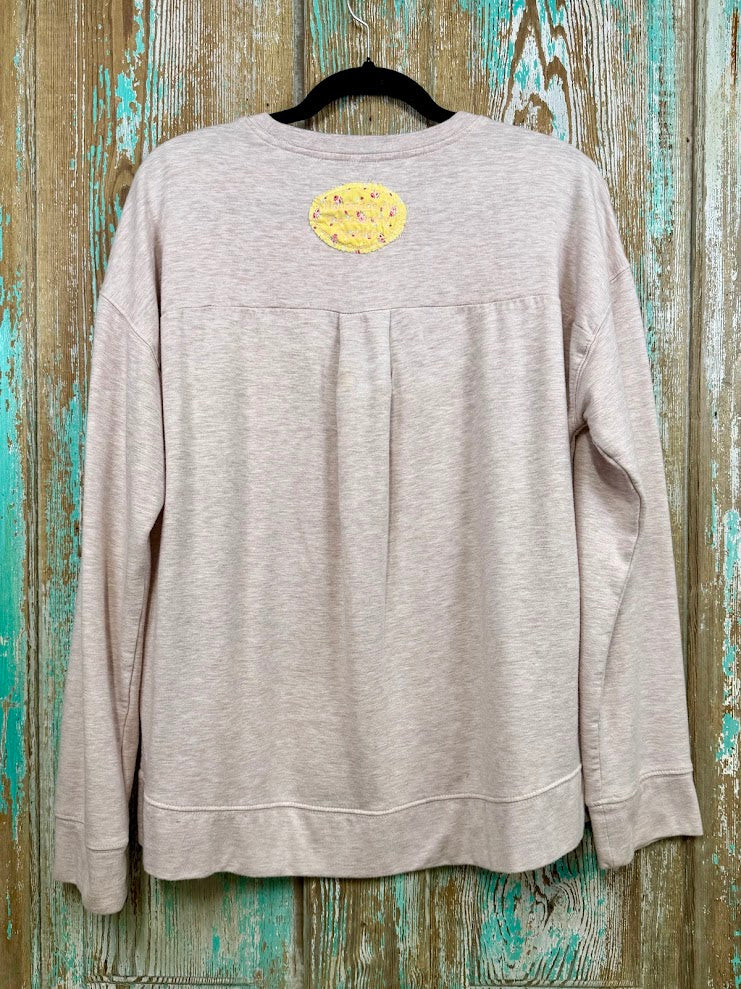 Upcycled Vintage Pumpkin Quilt Sweatshirt: Women's Large