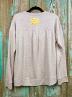 Upcycled Vintage Pumpkin Quilt Sweatshirt: Women's Large