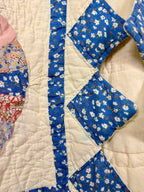 Upcycled Vintage Dresden Plate Quilt Vest with Pocket: Unisex Medium