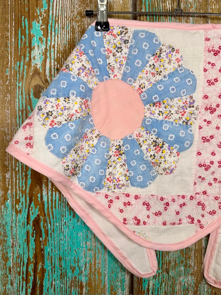Upcycled Vintage Dresden Plate Quilt Neck Scarf #1