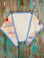 Upcycled Vintage Log Cabin Quilt Neck Scarf #1