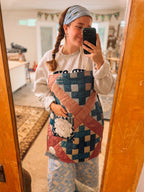 Upcycled Vintage Calico Patch Quilt Apron #1: Adult Full