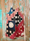 Upcycled Vintage Calico Patch Quilt Apron #2: Adult Full