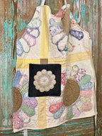Upcycled Vintage Dresden Quilt Apron: Adult Full
