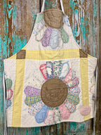 Upcycled Vintage Dresden Quilt Apron: Kids Full