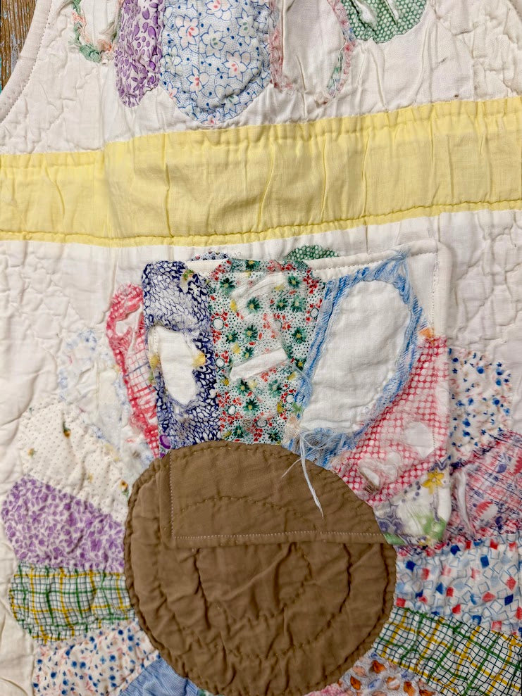 Upcycled Vintage Dresden Quilt Apron: Kids Full