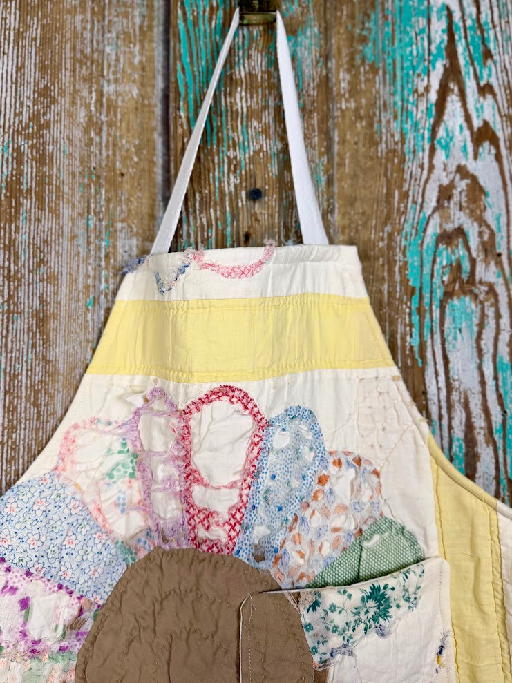 Upcycled Vintage Dresden Quilt Apron: Toddler Full