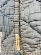 Upcycled Vintage "Shawnee" Quilt Coat with Wheat Sack Patches: Unisex Large